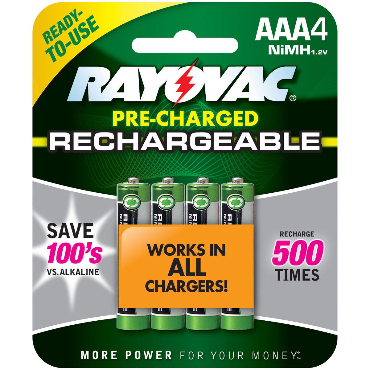 Rayovac LD7244OP AAA NiMH Rechargeable Batteries 4Pack
